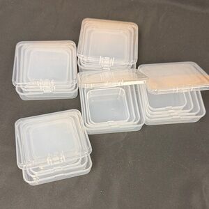 20 piece Clear Plastic Storage Boxes multi size 5 (2 inch) 5 (2.5) 5 and 5 (3 in